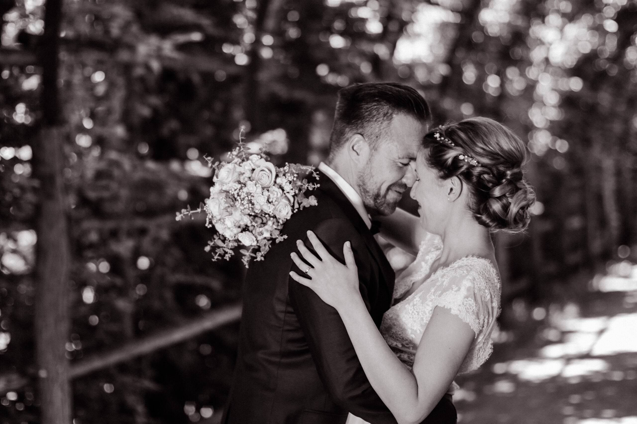 a man and woman hugging each other