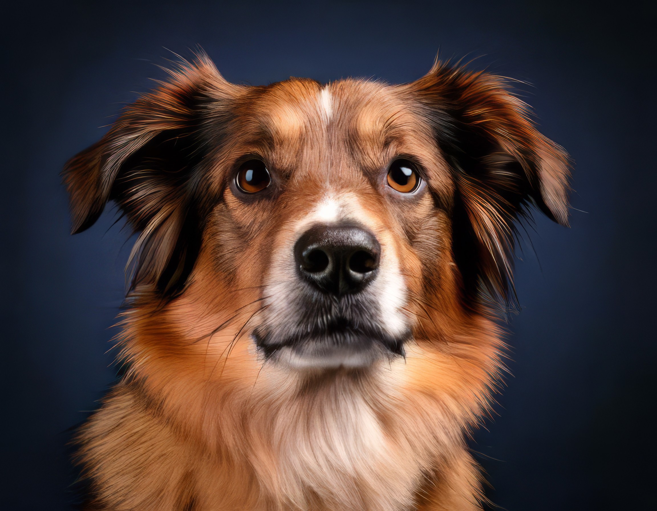 26413 foto eines Hundes im Fotostudio der ein lustiges Gesicht macht